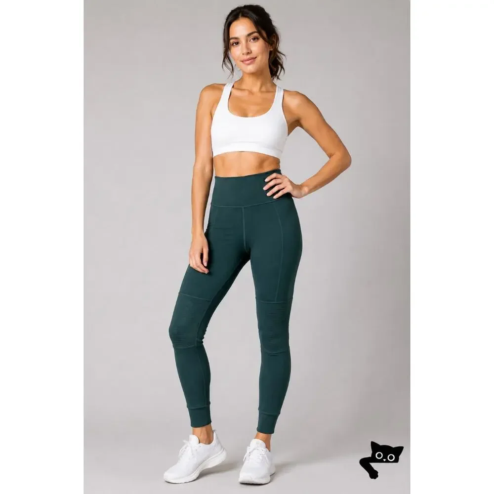 Alo Yoga Midnight Green High Wide Waist Leggings with Breathable Wicking XS